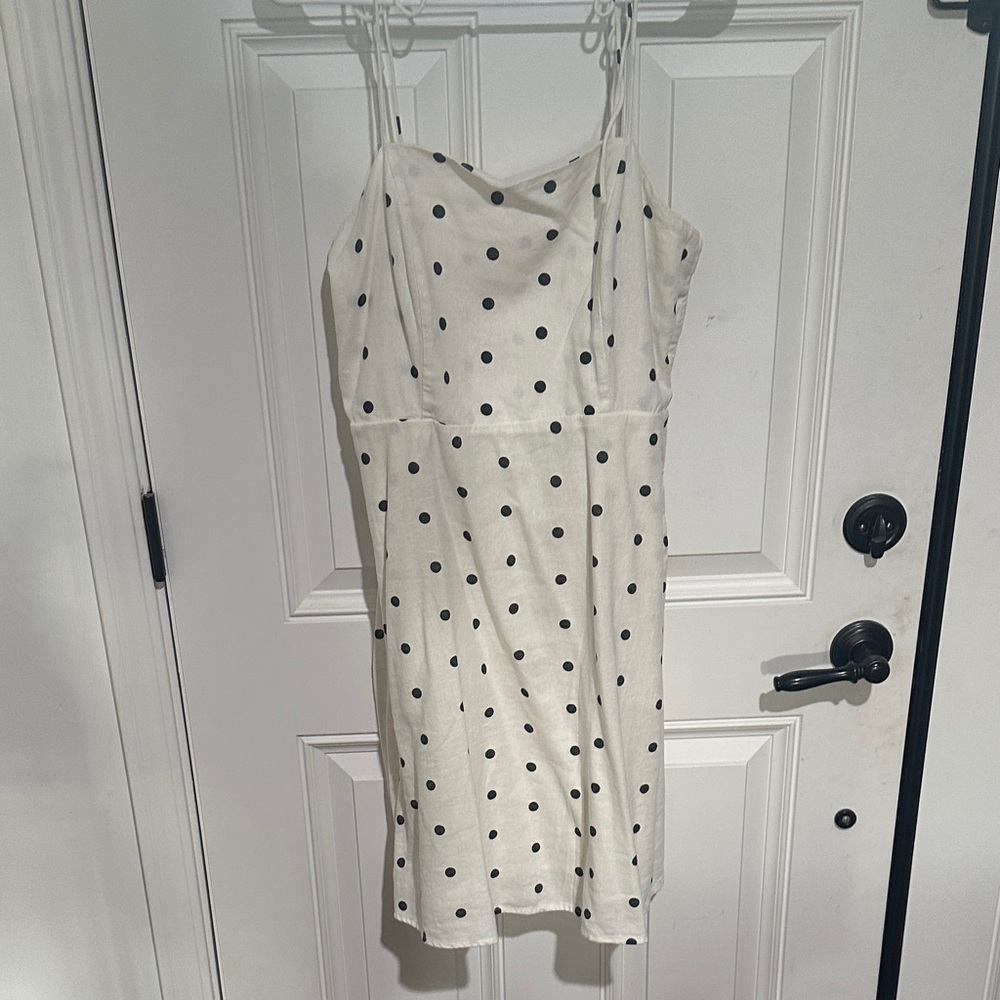 Old Navy White and Black Polka Dot Midi Dress